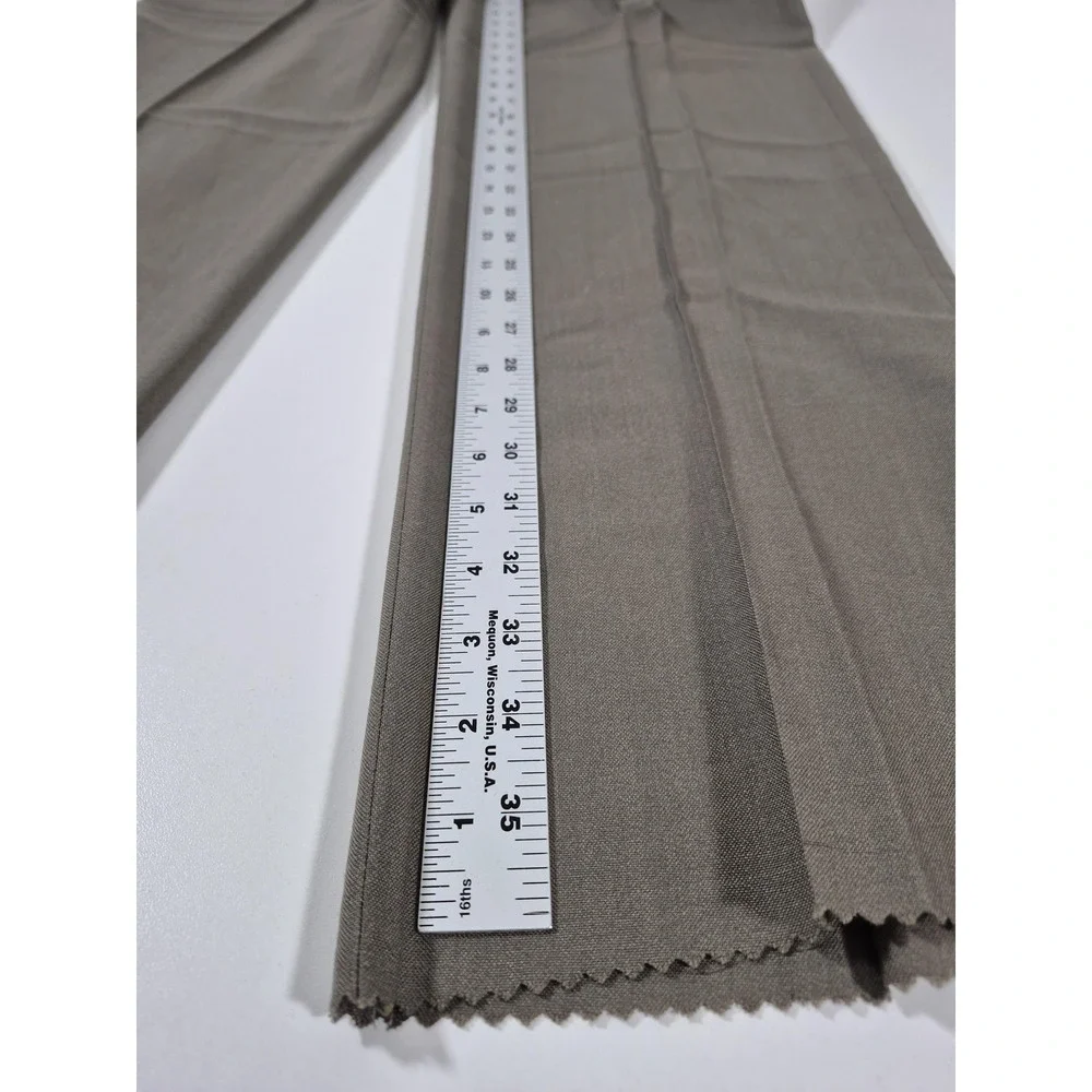 VTG Sansabelt Dress Pants Mens 34x36 Beige Pleated Straight Comfort Waist